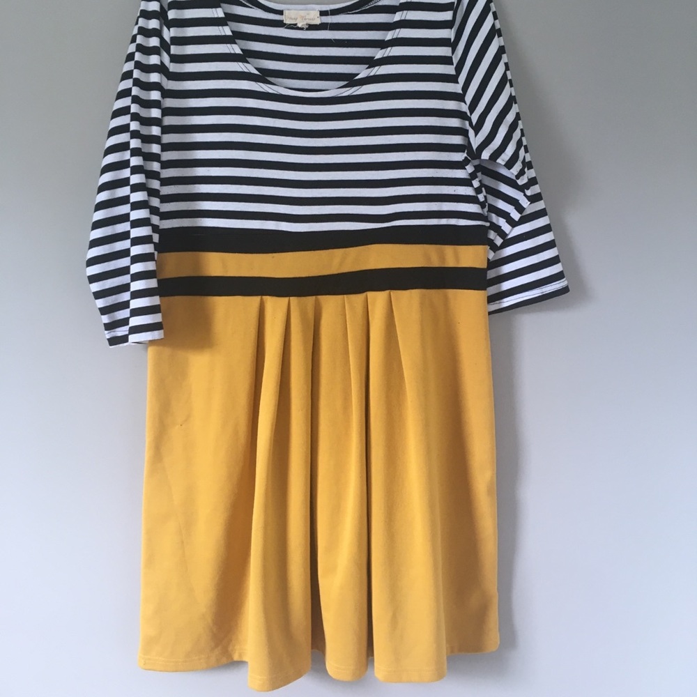Mod Cloth mustard yellow striped dress